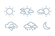 Weather forecast icons, line art set, an Outline Icon by Good Studio (Thumbnail 2 of 7)