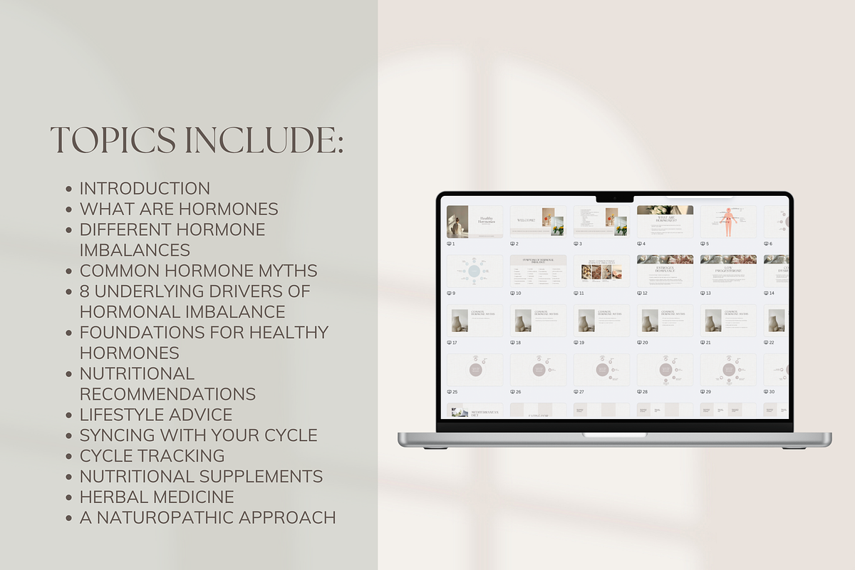 Hormone Masterclass Canva Premade, a Presentation Template by Naturopath Hub (Photo 4 of 9)