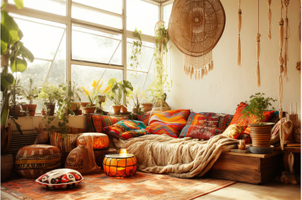 Home interior boho living room, a Nature Photo by Ylivdesign