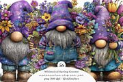 Whimsical spring gnome clipart, an Illustration by SinaCreation (Thumbnail 1 of 11)