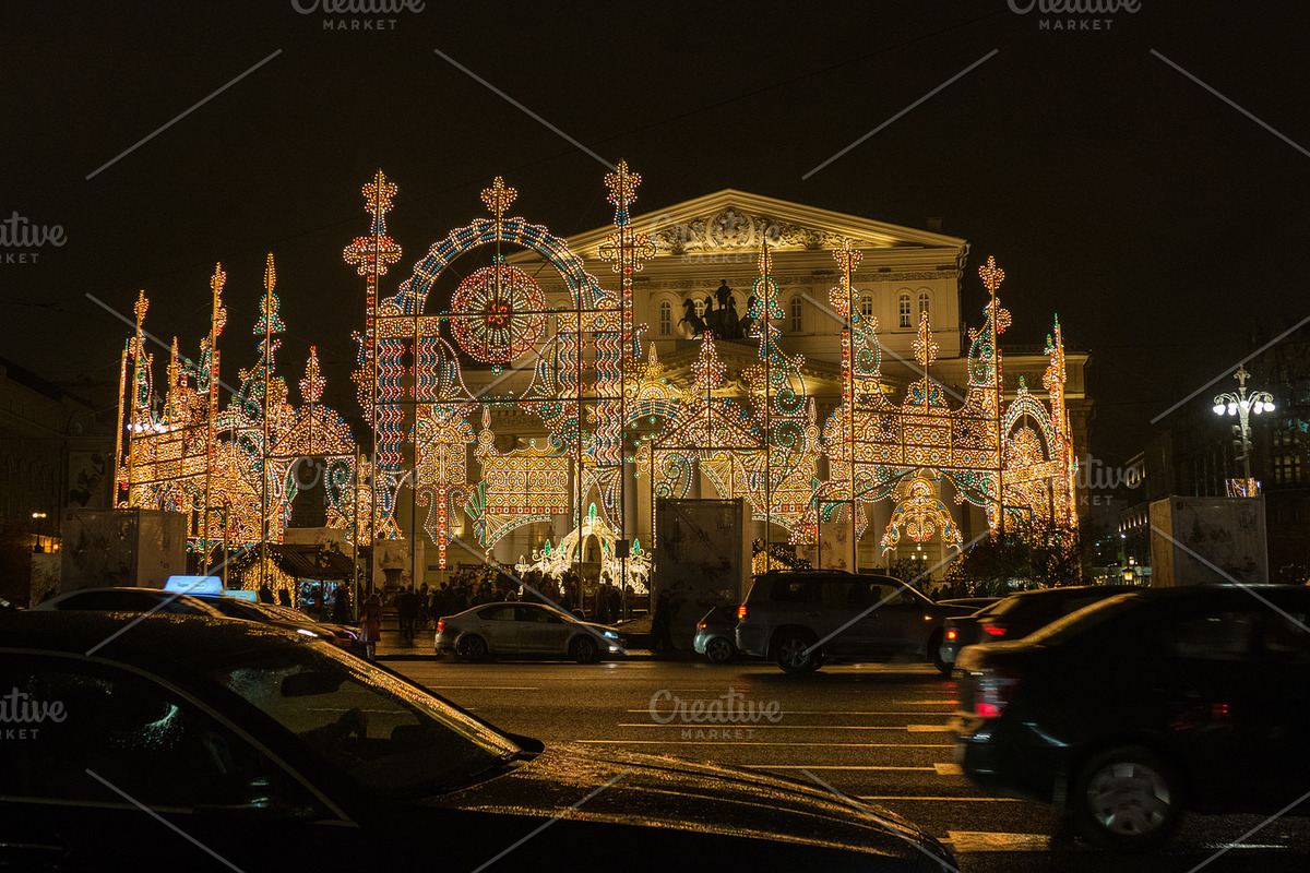 festive illumination at the Bolshoi Theater in Moscow, an Architecture Photo by KAA (Photo 2 of 2)
