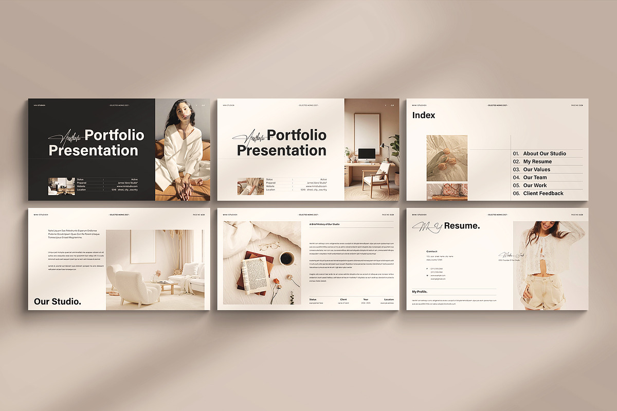 Minimal Aesthetic Portfolio Template, a Presentation Template by ArtisanaAura (Photo 5 of 9)