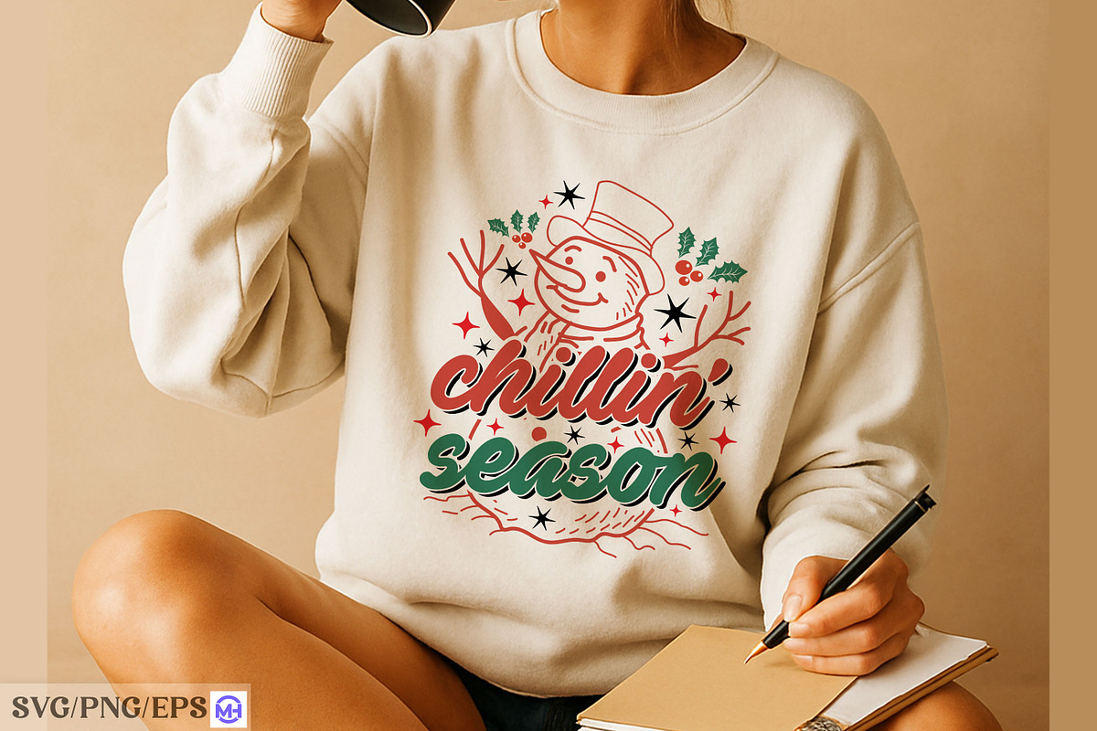 Chillin' Season Christmas Hand-Drawn, a Graphic by mh_arif (Photo 1 of 4)