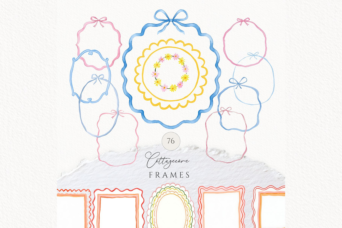 Whimsical cottagecore frames., an Object Graphic by Invite to Clipart (Photo 1 of 9)