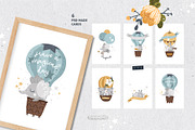 Hot Air Balloon Clipart & Patterns, an Animal Illustration by tatiletters (Thumbnail 8 of 11)