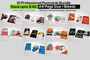 10 Business PostCards Bundle, a Card Template by Business Flyers (Thumbnail 1 of 4)