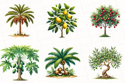 Watercolor Fruit Trees Clipart, an Illustration by OK Design (Thumbnail 4 of 5)