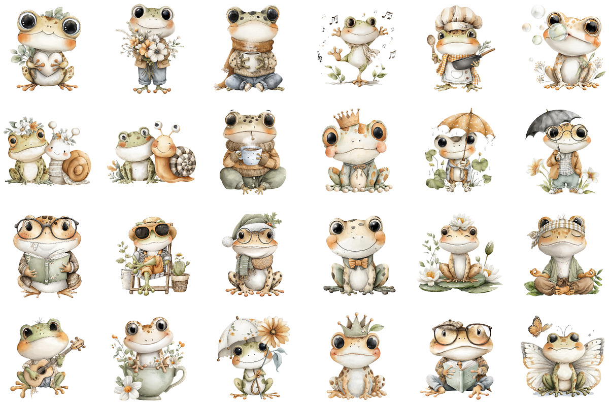 Quirky Frog Clipart, an Illustration by Sublimation Artist (Photo 2 of 6)