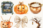 Watercolor Autumn Halloween Clipart, an Object Illustration by Design Scotch (Thumbnail 4 of 7)