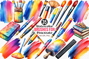 Brushes for Procreate Clipart, an Illustration by Canvas Craft (Thumbnail 1 of 7)