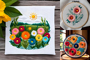 Embroidered Flower Idea Background, a Background Graphic by IrySha (Thumbnail 1 of 5)