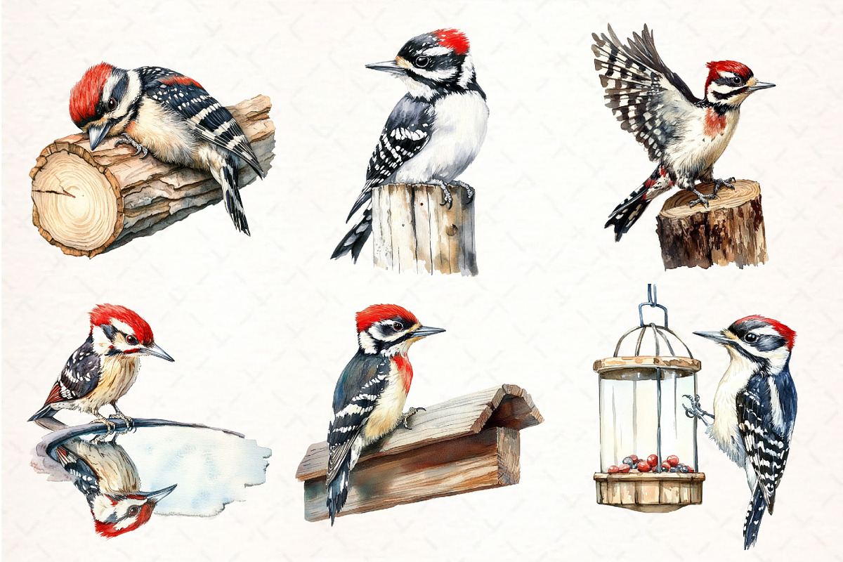 Downy Woodpecker Clipart, an Illustration by Pixels.Craft (Photo 3 of 7)