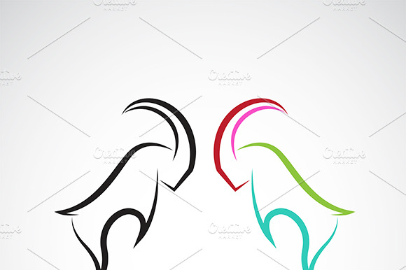 Vector Of Sheep Rams Fighting.