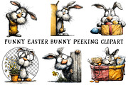 Funny Easter Bunny Peeking Clipart, an Illustration by OK Design (Thumbnail 2 of 6)