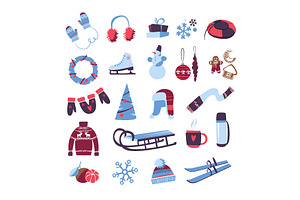 Winter Activities Vector Set