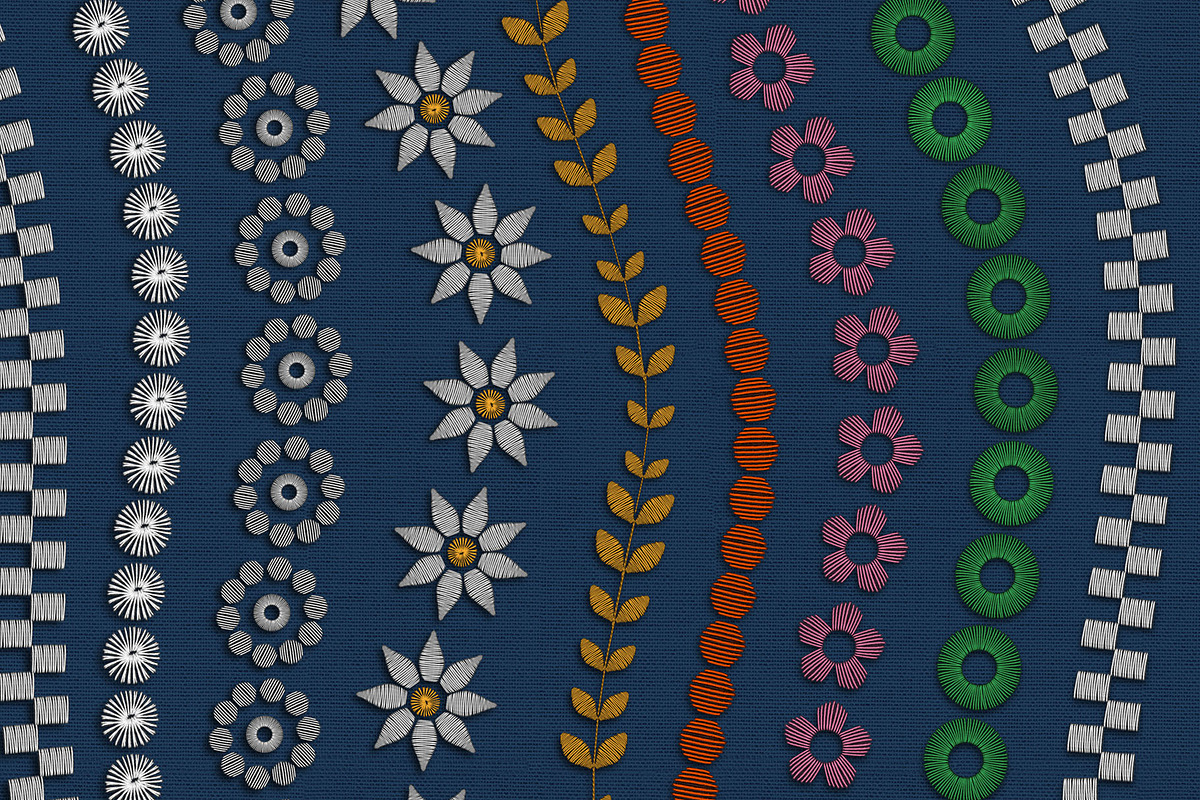 Procreate 3D Digital Embroidery, a Brush Add-On by Hanna Inaiáh (Photo 2 of 11)