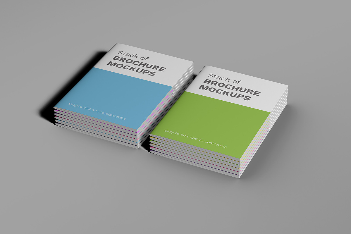 Stacked Brochure Mockup Kit 11 Views, a Books & Magazine Mockup by Illusiongraphic (Photo 11 of 28)