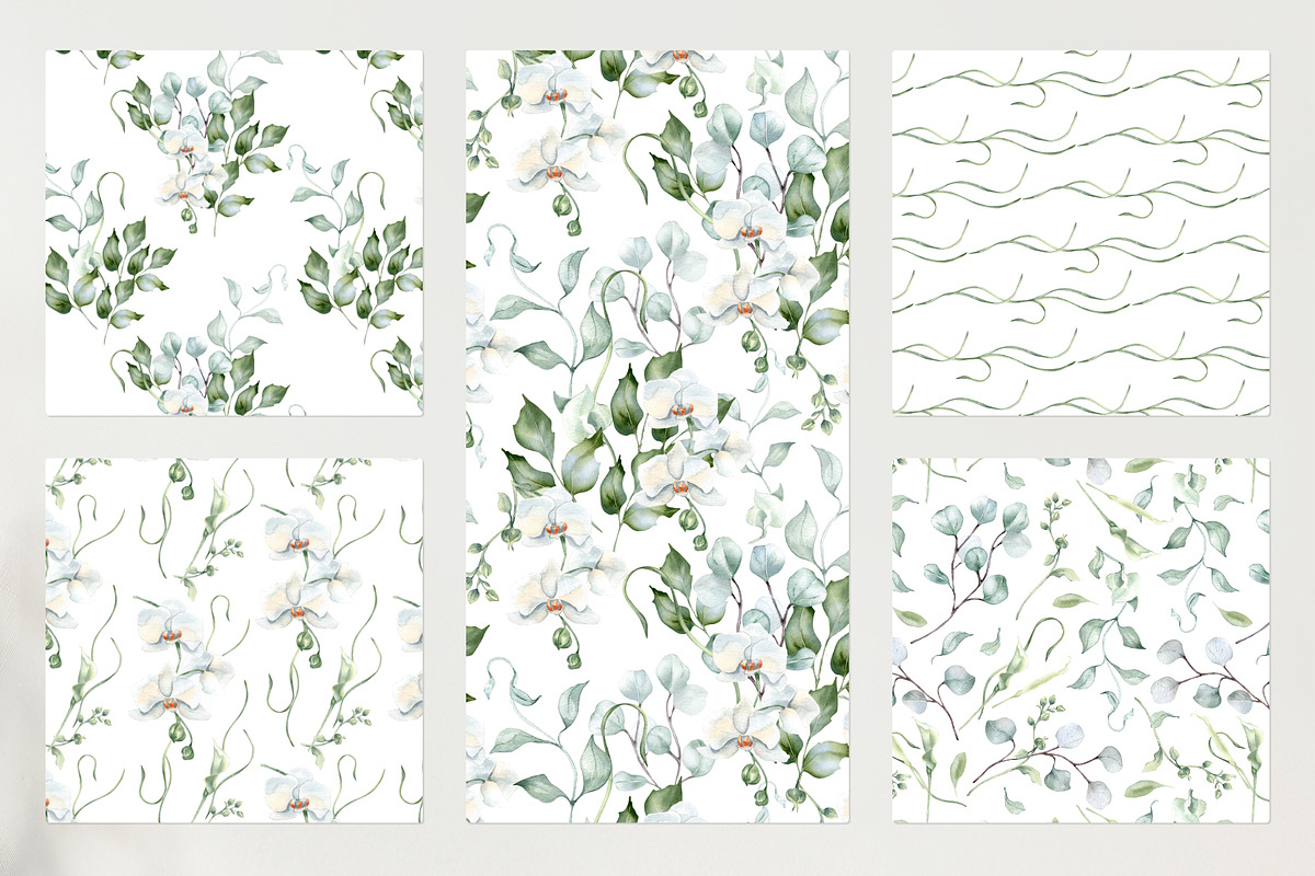 White flowers greenery watercolor, an Illustration by Kate Lanbina (Photo 15 of 16)
