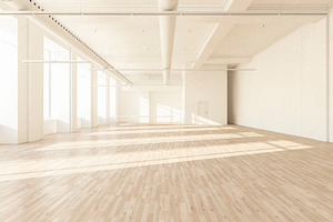Minimal white hall interior