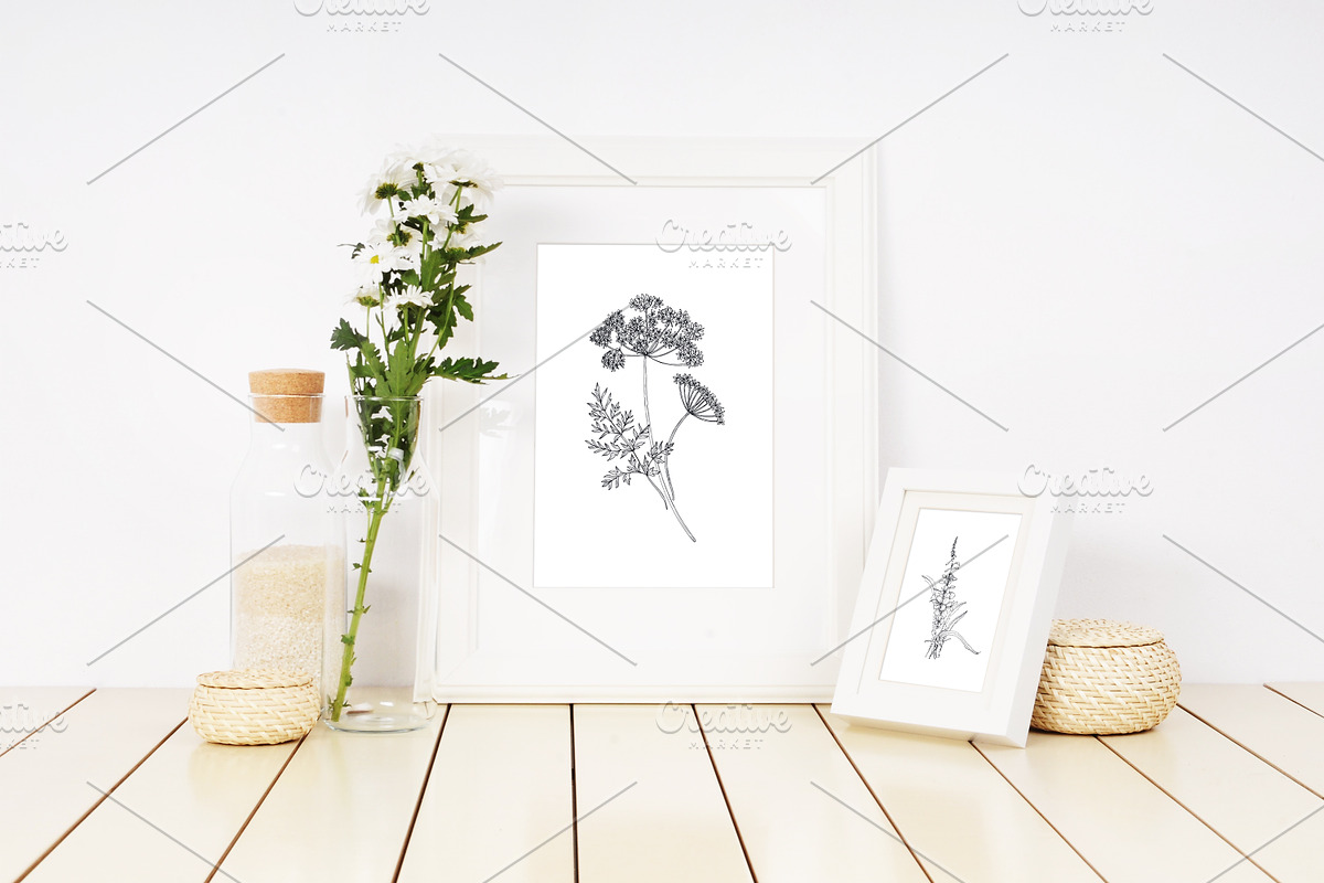 Wild flowers,herbs,herbaceous plants, a Texture Illustration by Good Studio (Photo 17 of 22)