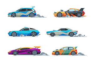 Race Car Driving with High Speed, a Transportation Illustration by TopVectors