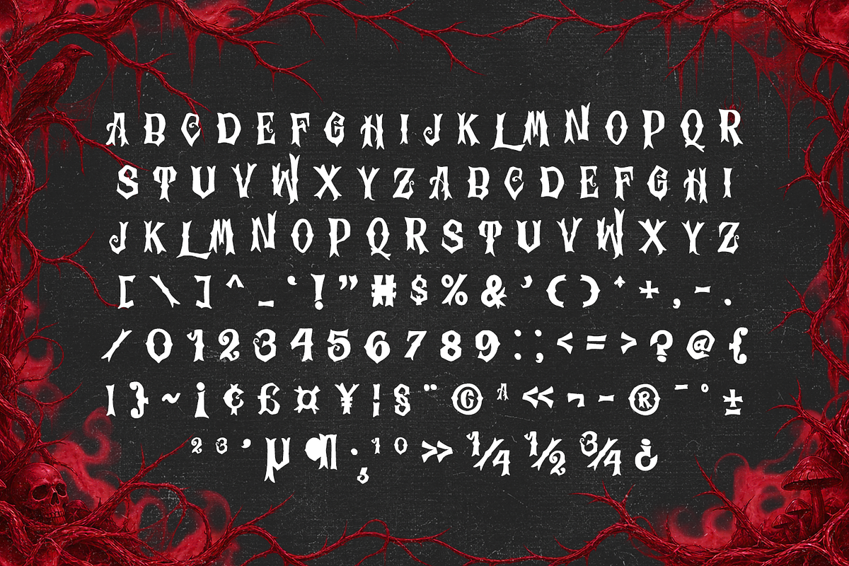 Halloween Raven Bold Horror Font, a Blackletter Font by Haps Space (Photo 4 of 12)