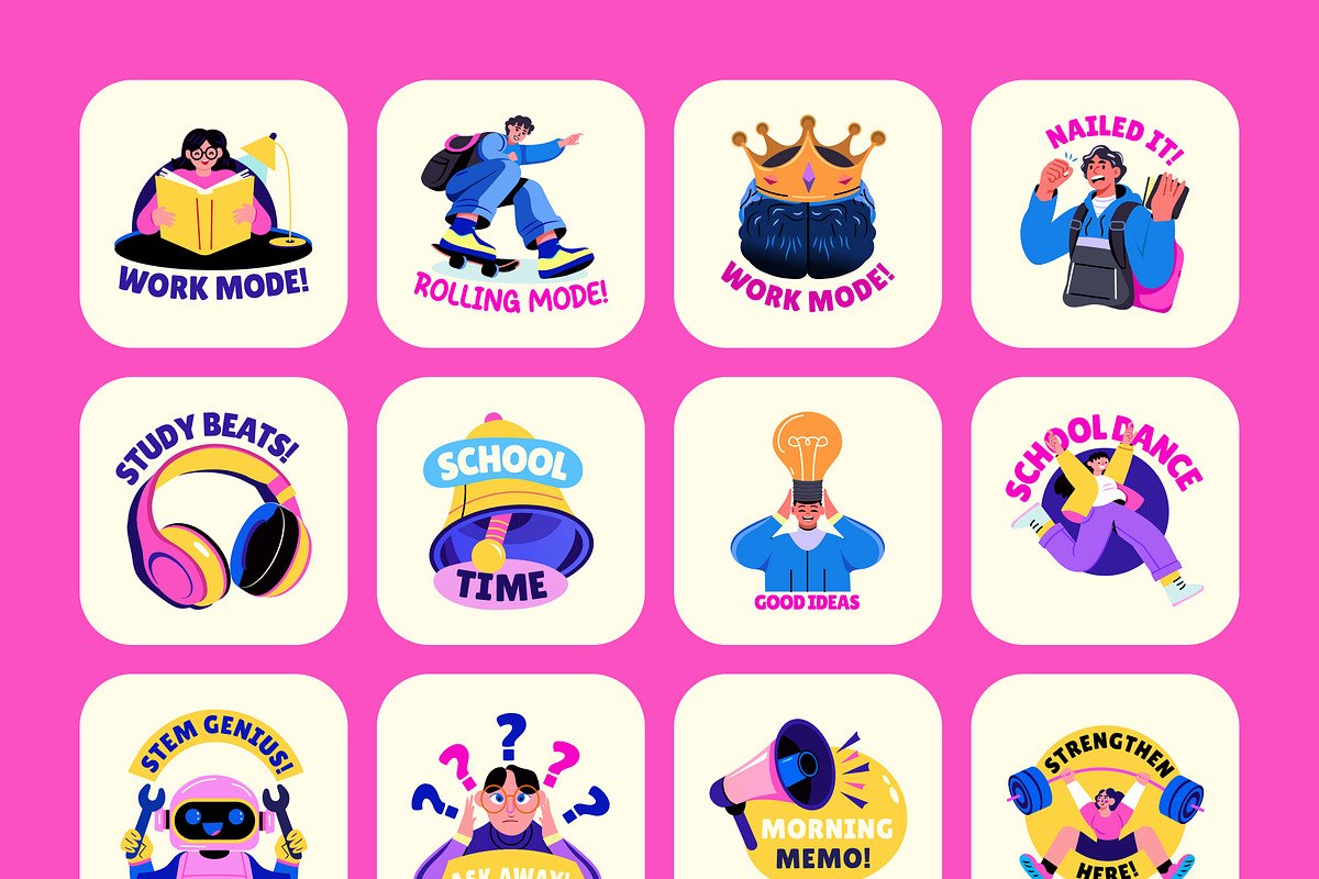 School Stickers Collection, an Emoji Icon by Prosymbols (Photo 8 of 8)