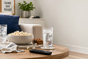 Game day ready living room setup wit, a Photo by Dvoevnore photos