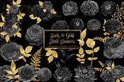 Black and Gold Floral Elements, an Illustration by Digital Curio (Thumbnail 1 of 3)