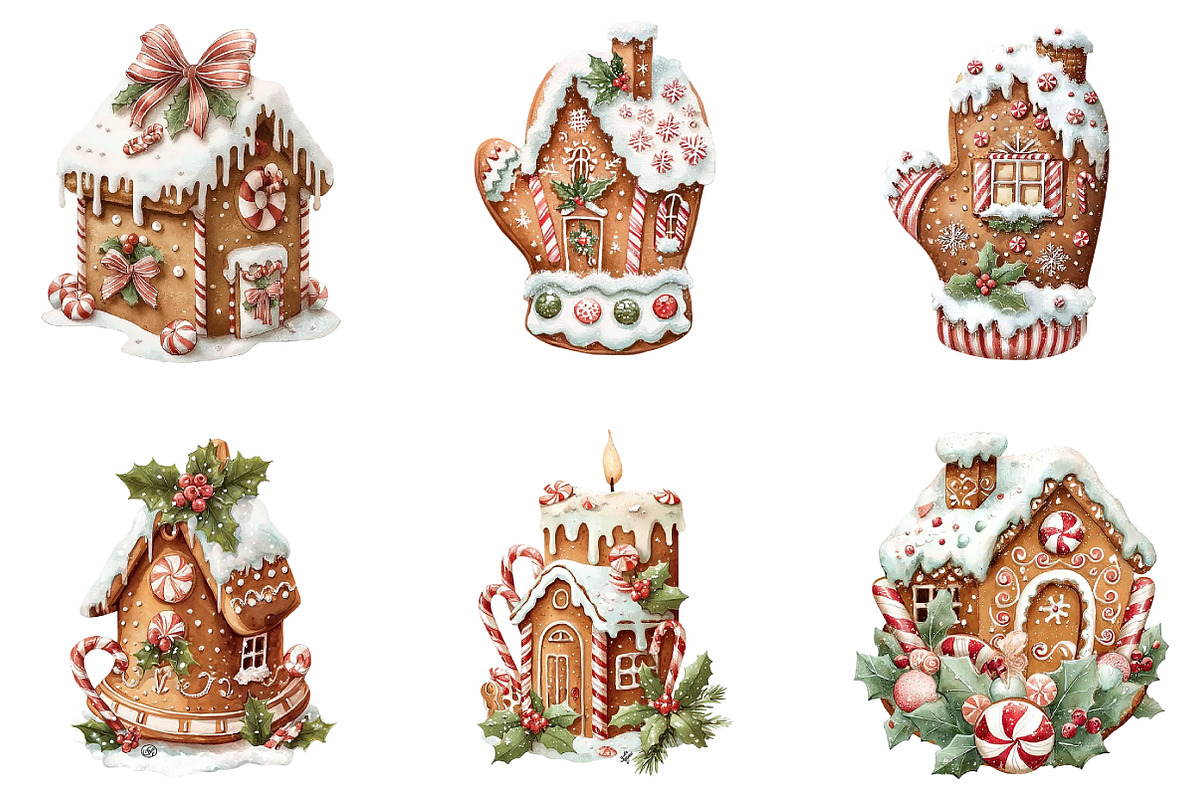 Christmas Gingerbread House Clipart, an Illustration by DreamArtGraphic (Photo 4 of 5)