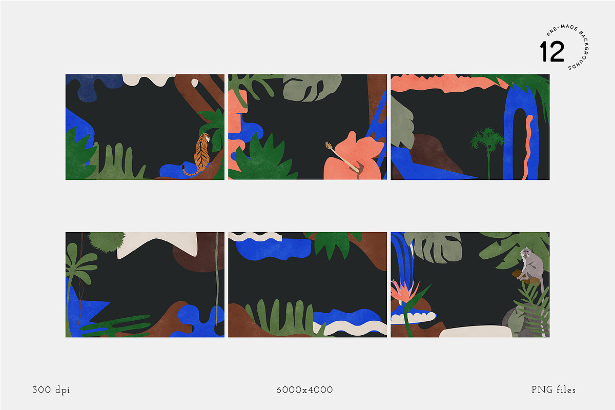 Night in the Jungle Abstract Shapes, an Animal Illustration by All This Concept (Photo 11 of 15)