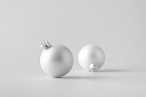 White matte Christmas balls, a Holiday Photo by Shablon