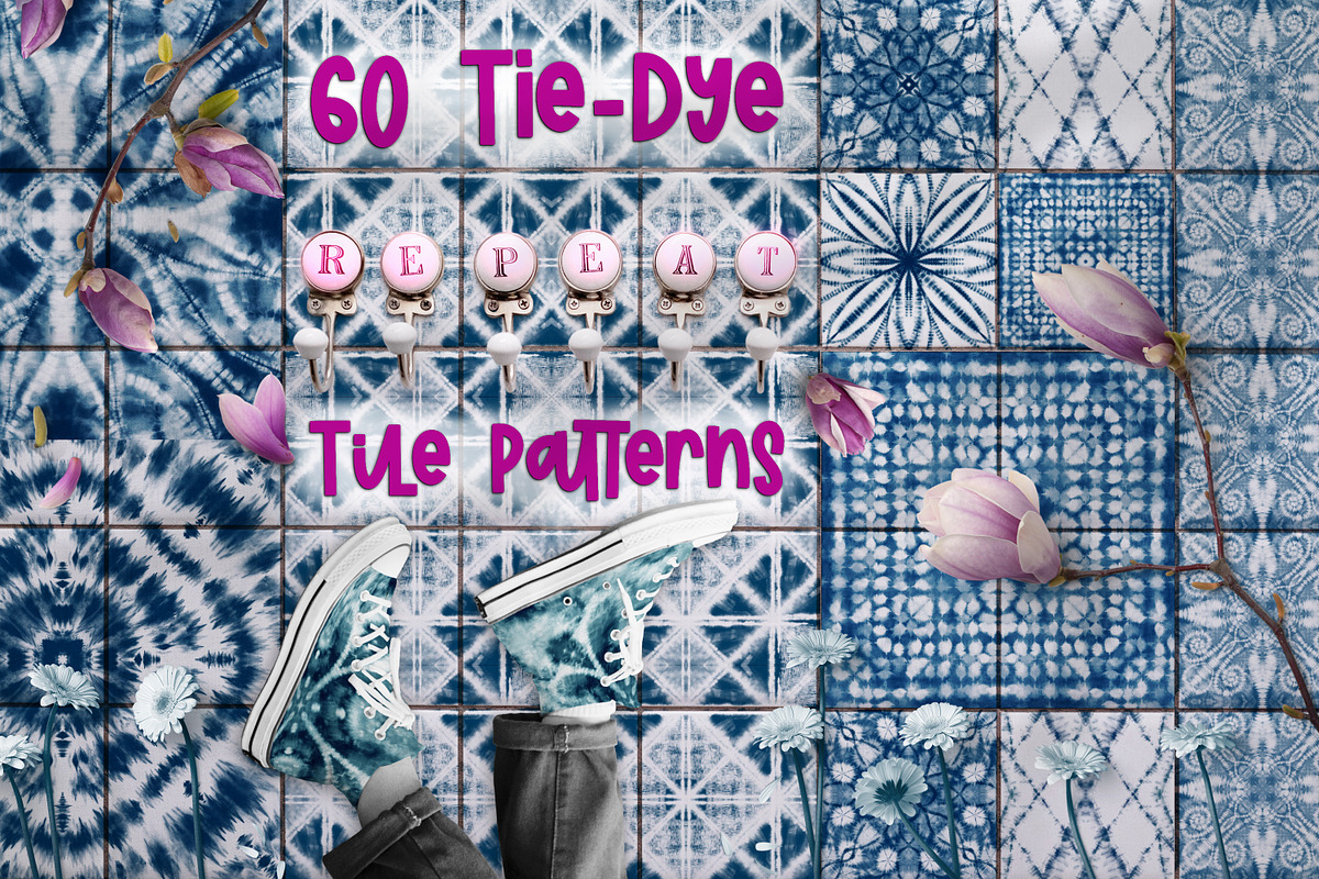 Tie Dye Repeat Tile Patterns, a Pattern Graphic by OlgaRom (Photo 1 of 14)