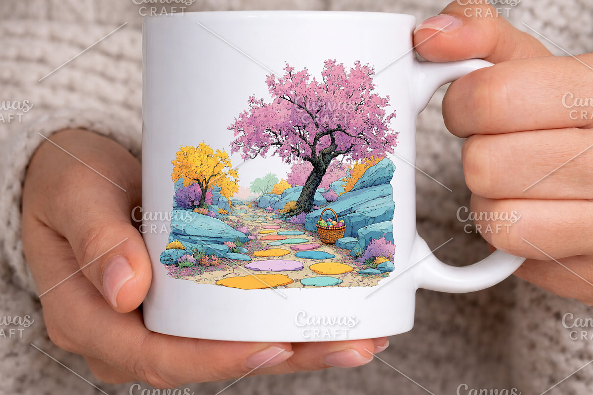 Whimsical Easter Pathway Clipart PNG, an Illustration by Canvas Craft (Photo 5 of 7)