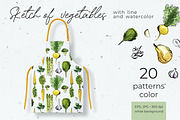 Vegetables vector sketch watercolor, a Food Illustration by irina.vaneeva (Thumbnail 11 of 18)