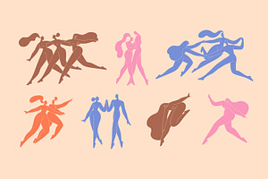 Abstract Matisse people set, cards, a Person Illustration by PaperTrident
