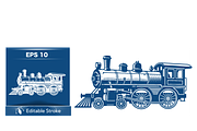 Vintage Train Vector Graphic, a Transportation Illustration by CarWrap design (Thumbnail 1 of 4)