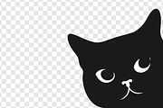Peeking Black Cat Sticker, an Animal Illustration by PsychocheArt (Thumbnail 2 of 3)