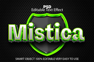 Mistica Chrome Green Text Effect PSD, a Layer Style Add-On by Design Fly