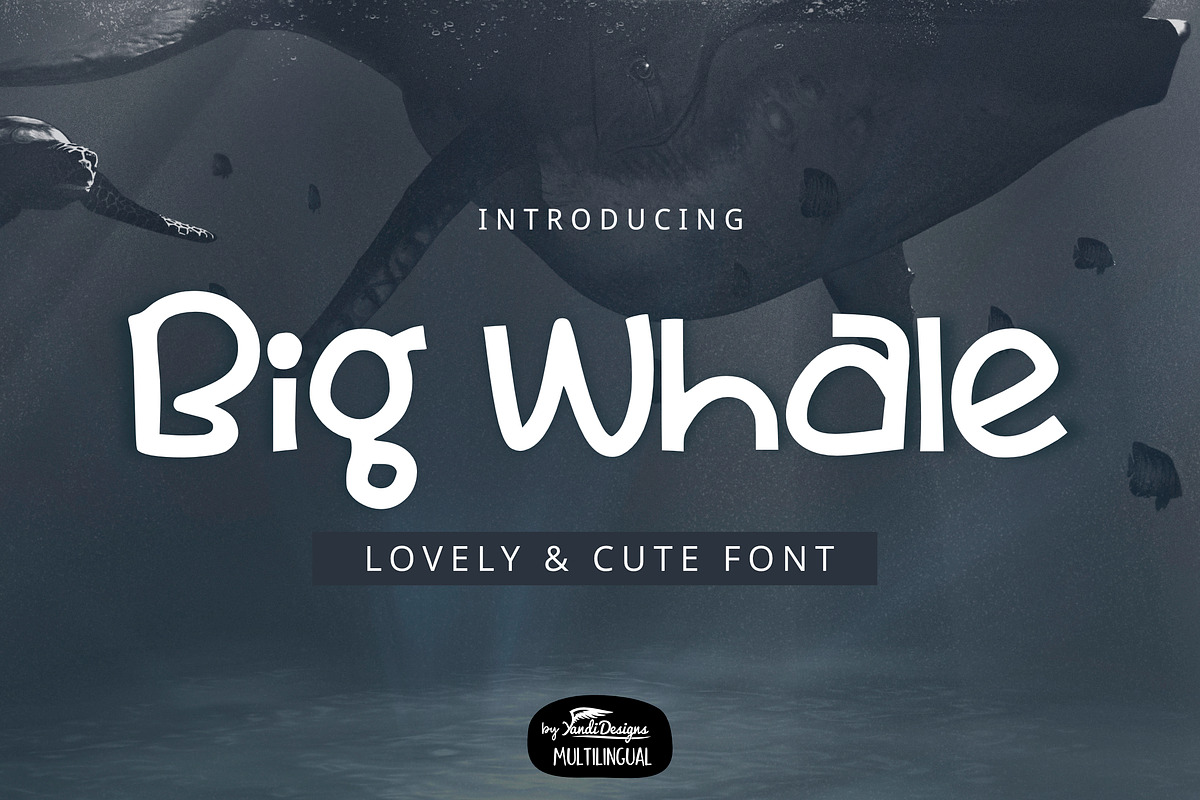 Big Whale Font, a Sans Serif Font by YandiDesigns (Photo 1 of 4)