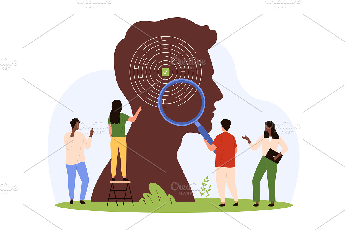 Maze psychology game, decision, a Person Illustration by Flashvector