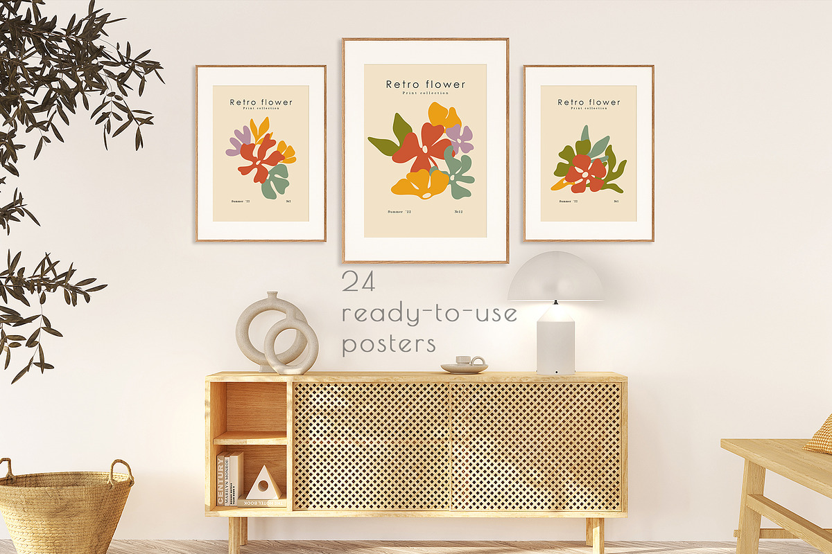 RETRO flower - patterns & posters, an Illustration by Anna.Klets (Photo 10 of 12)