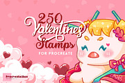 250 Procreate Valentines Stamps, a Brush Add-On by ProcreateiBox (Thumbnail 1 of 9)