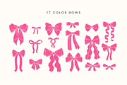 Pink Bows Set | 100% Hand Drawn, a Decorative Illustration by Kristina Chistiakova (Thumbnail 2 of 4)
