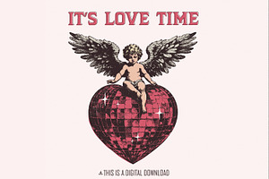 It's Love Time png, Valentine's Day, an Illustration by SharpMarketplace