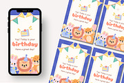 Animal Friends Canva Birthday Card, a Design Template by TemplateCastleStore (Thumbnail 2 of 4)