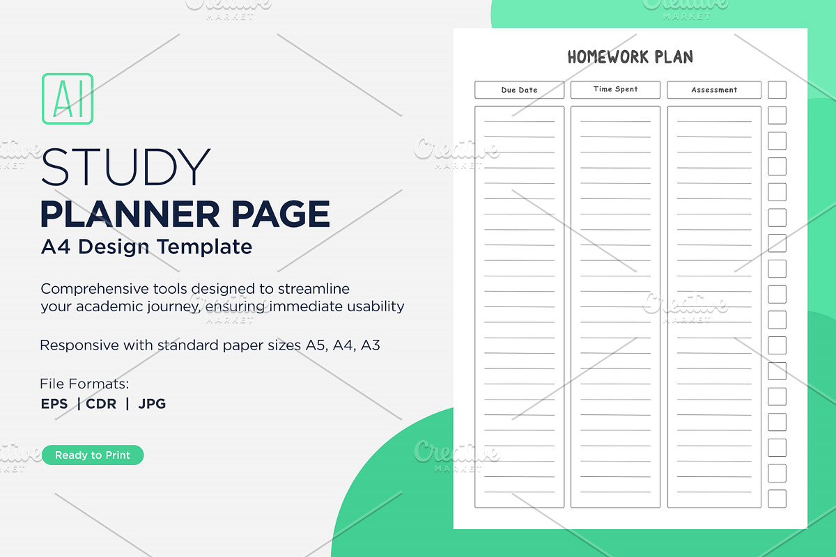 Home Work Plan Study Planning Page,, a Stationery Template by shahsoft (Photo 1 of 2)