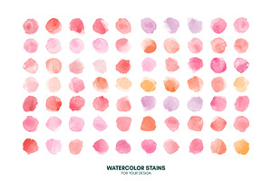 Huge Set Watercolor Vector Stains