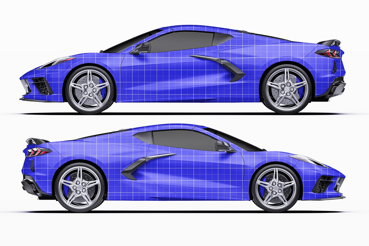 2020 Mid-Engine Supercar Coupe Set, an Advertising Mockup by Halal Graphic Studio (Photo 9 of 12)