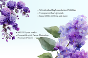 Blue & Purple Watercolor Flower PNG, an Illustration by Loony Dream Designs (Thumbnail 4 of 8)